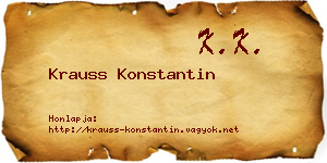 Krauss Konstantin névjegykártya